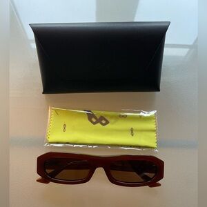 Karen Wazen Hazel Sunglasses in Burgundy, never worn with original case